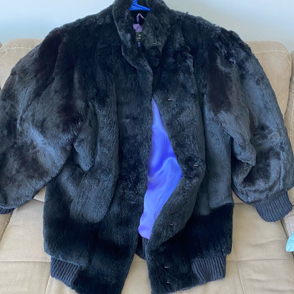 Vintage Black Rabbit Fur coat
